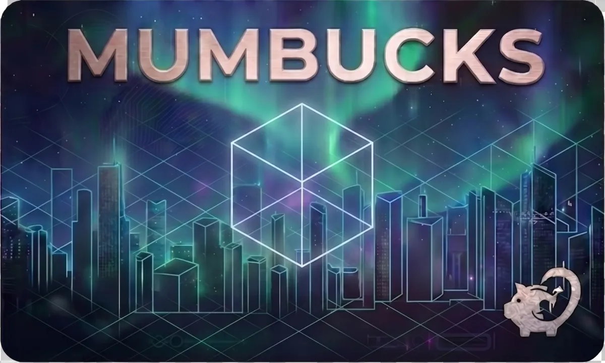 Mum Bucks card — Aurora Cube design