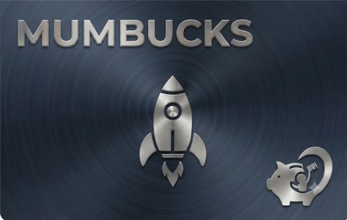 Mum Bucks card — Blue Rocket design